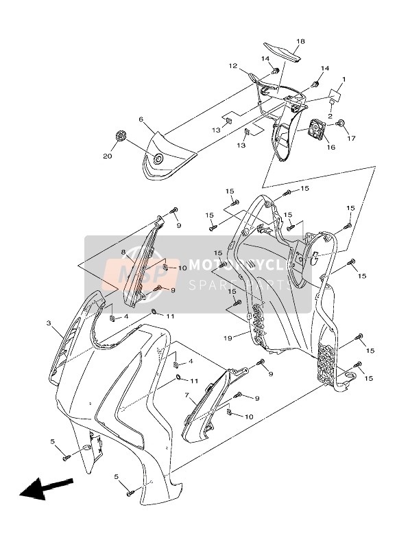 B0RF830901P1, Grille, Front, Yamaha, 0